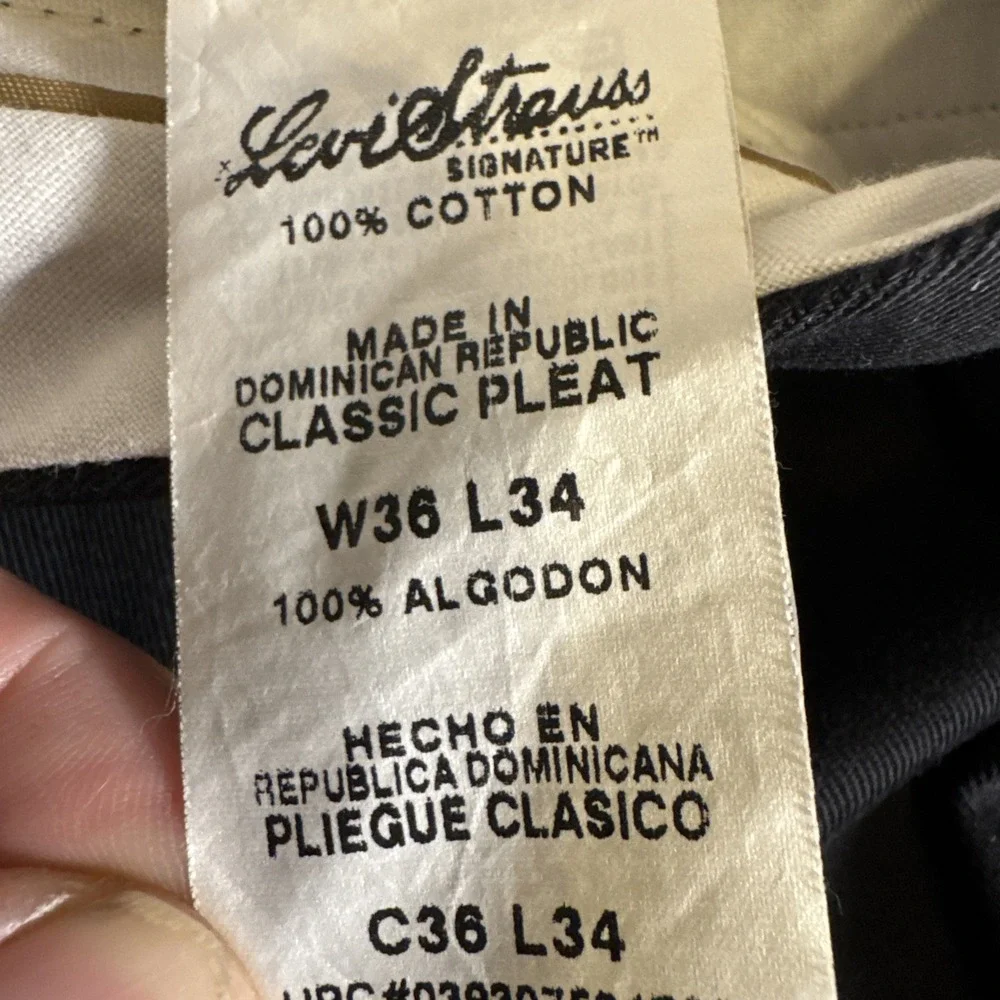 VTG Y2K Levi Strauss Signature Mens 36x34 Black Pleated Cotton Pants Classic Fit
